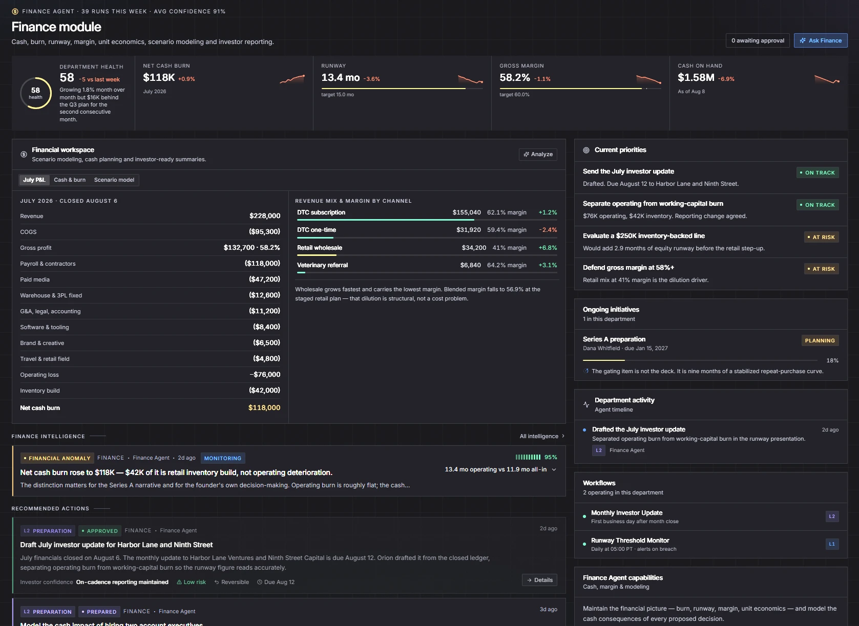 Orion finance interface