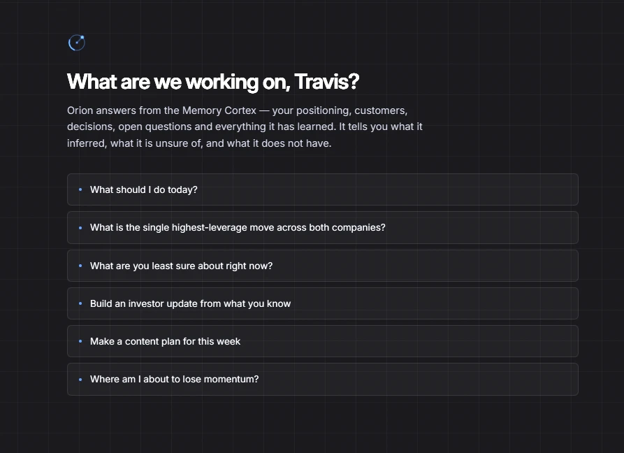 Talk to Orion interface